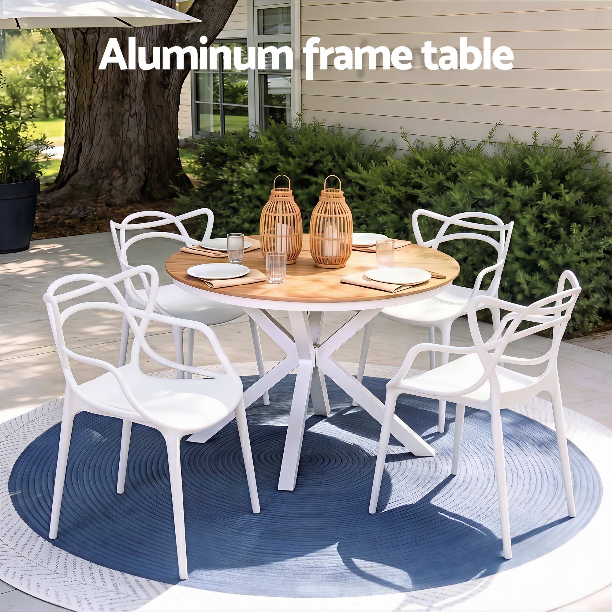 Gardeon 5 Piece Outdoor Dining Set Patio Table Chairs | Simpledeals