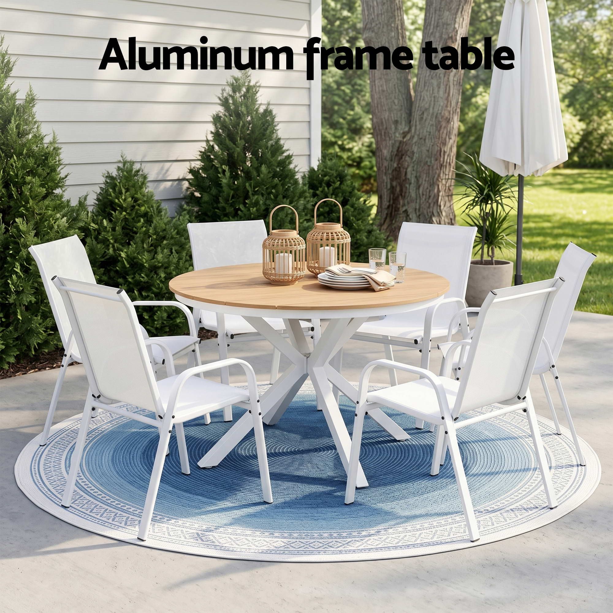 Gardeon 7 Piece Outdoor Dining Set Table Chairs | Simpledeals