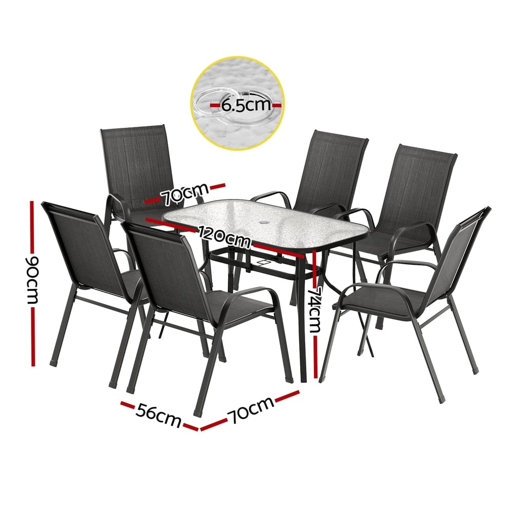 Black table 56x70x90cm, rear view