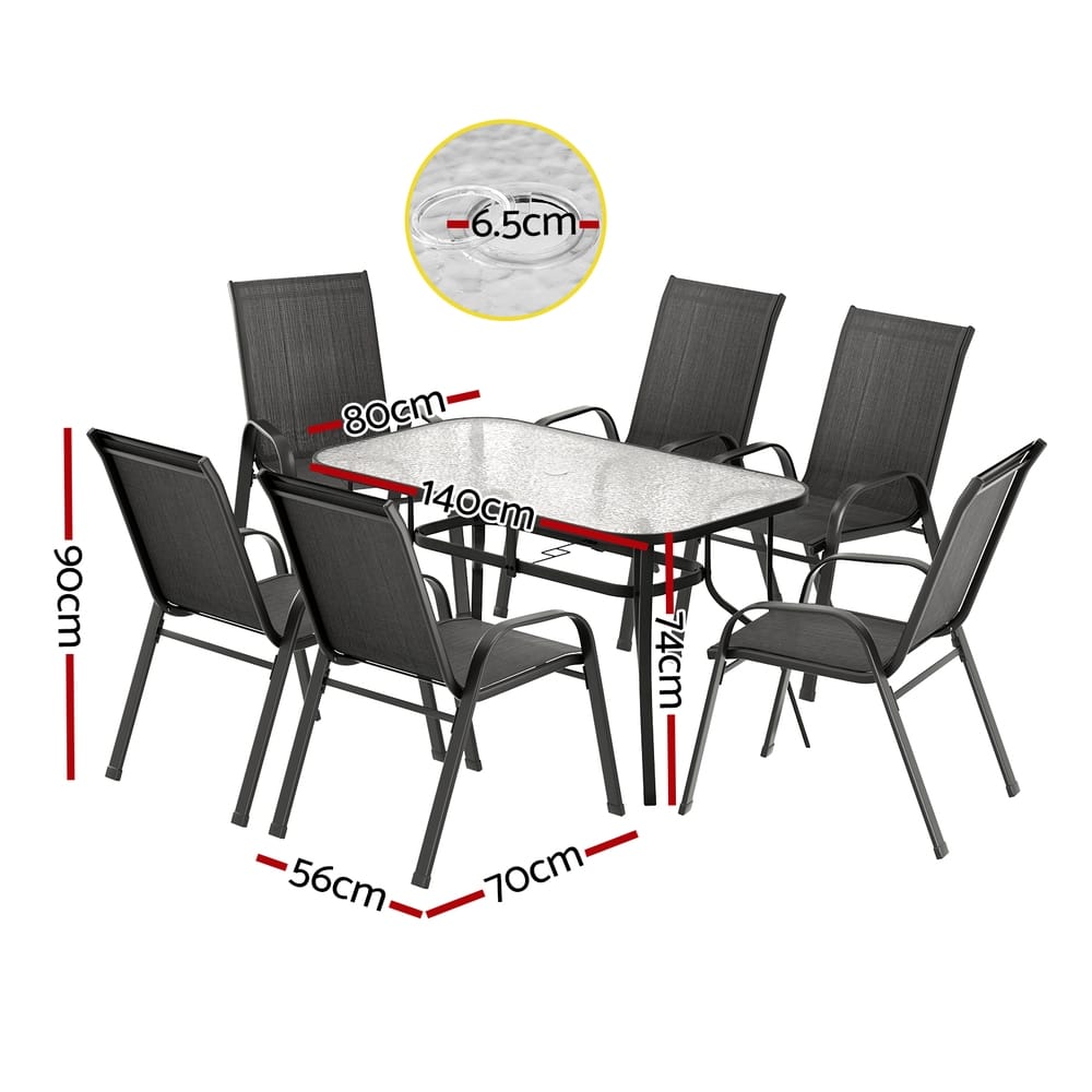 Black table 56x70x90cm, rear view