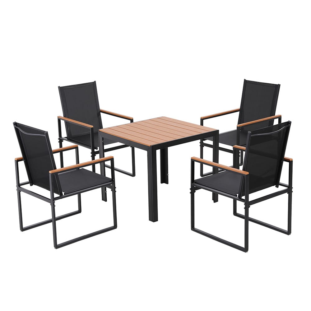 Outdoor Dining Set Black 54.5x65x97cm