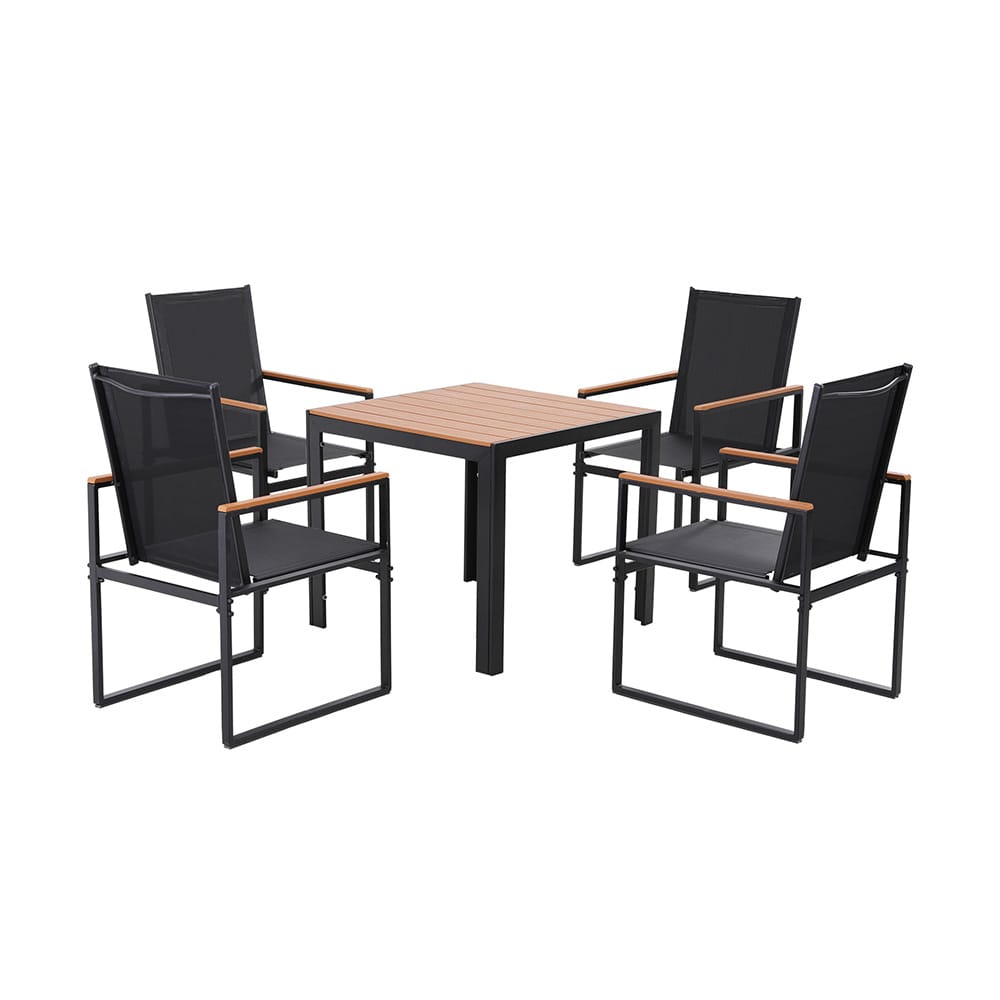 Outdoor Dining Set Black 54.5x65x97cm