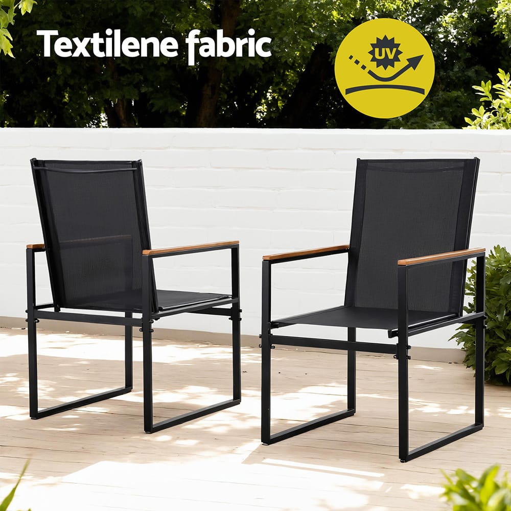 Outdoor Dining Set Black 54.5x65x97cm