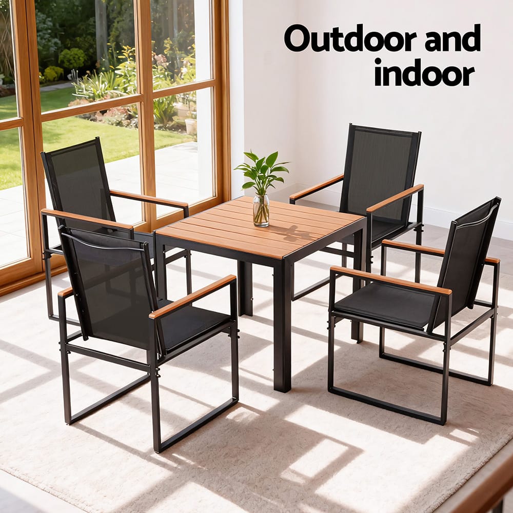 Outdoor Dining Set Black 54.5x65x97cm