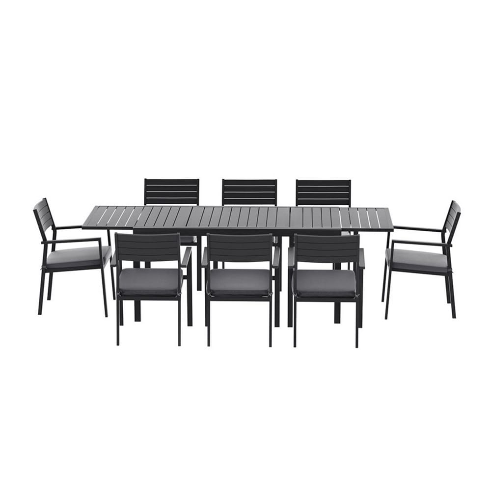 Outdoor Dining Set 9 Piece Aluminium 240x90x75.5cm