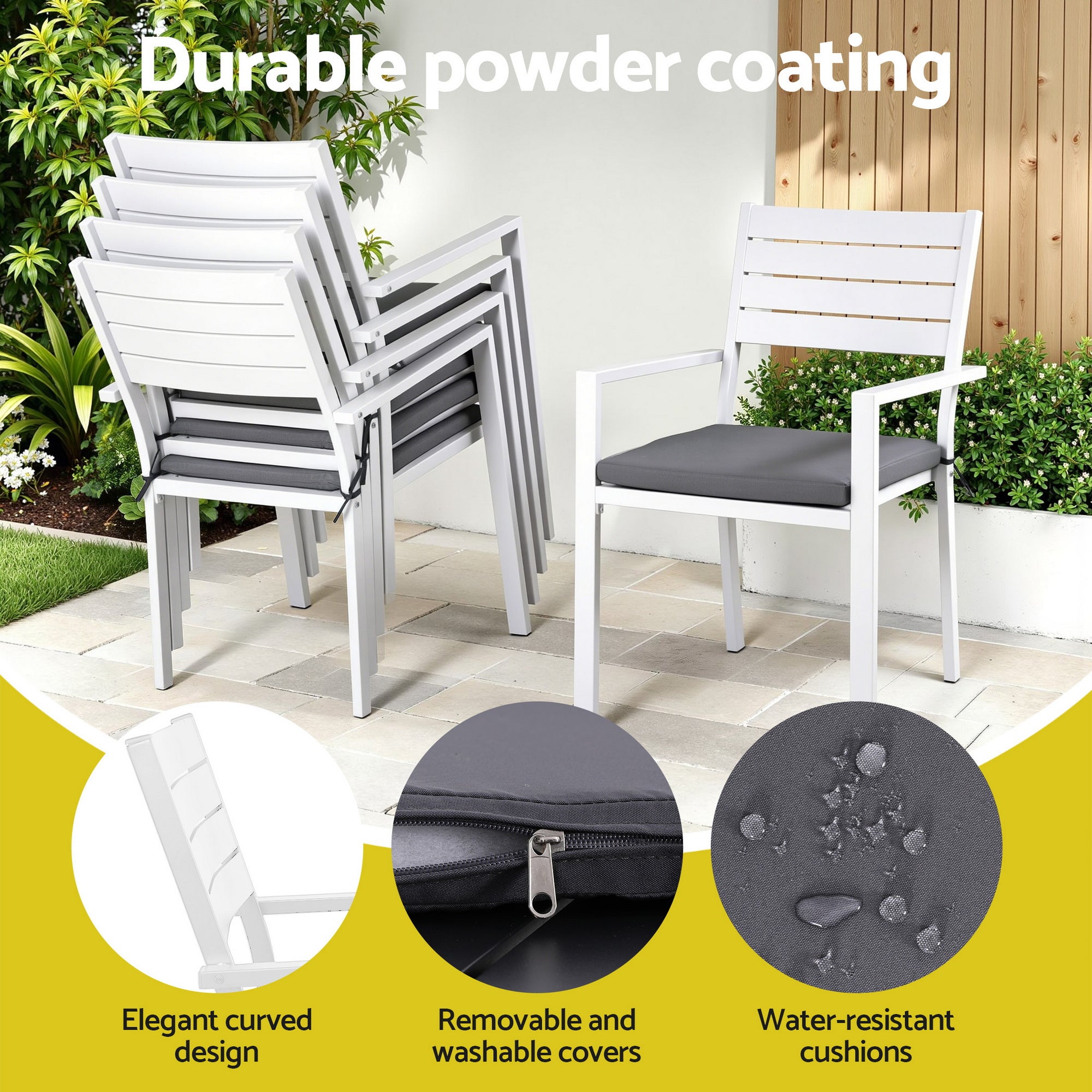 Outdoor Dining Set 9PCS Aluminium Extendable Table Chairs Patio