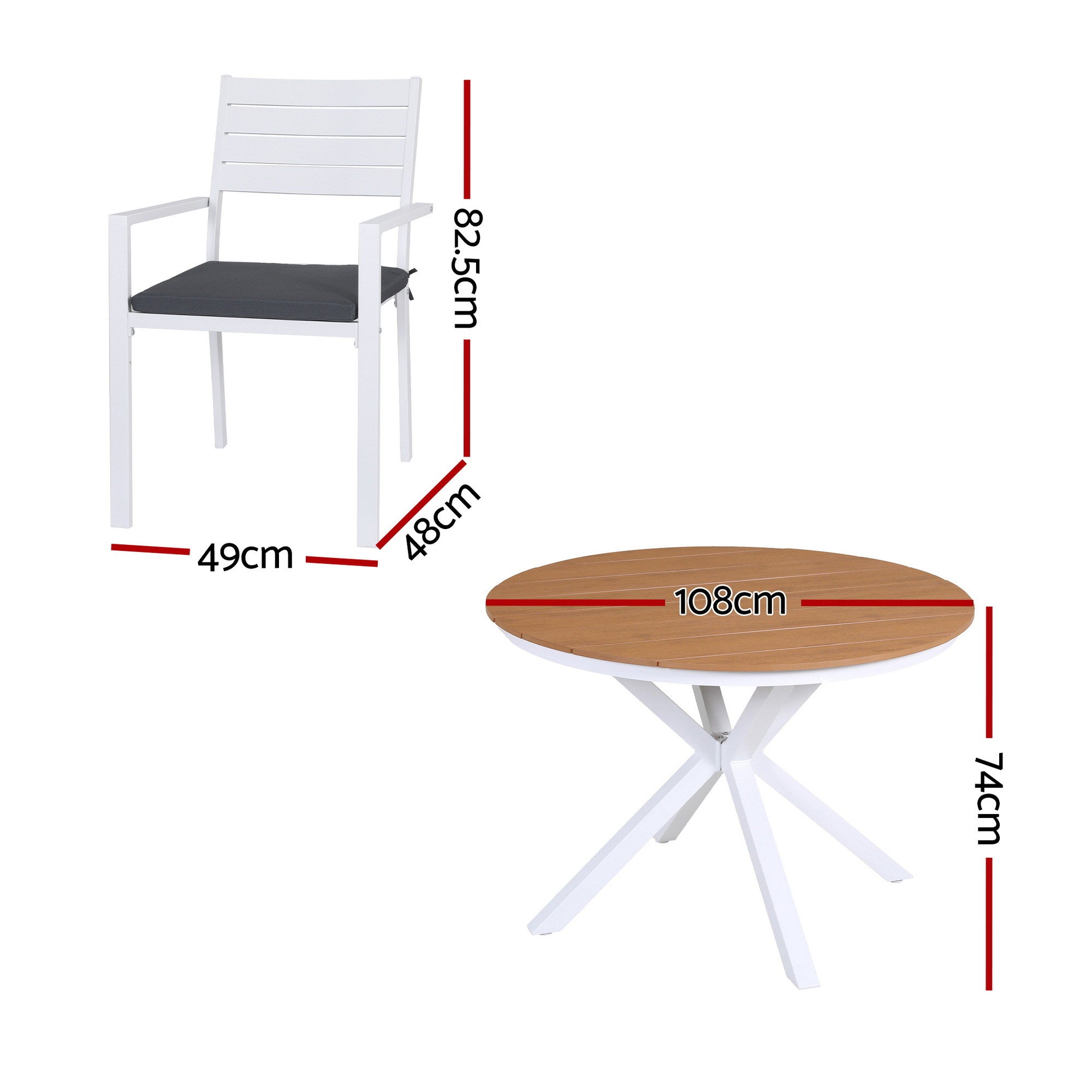 5 Piece Outdoor Dining Set Aluminum Patio Table Chairs Weather Resistant