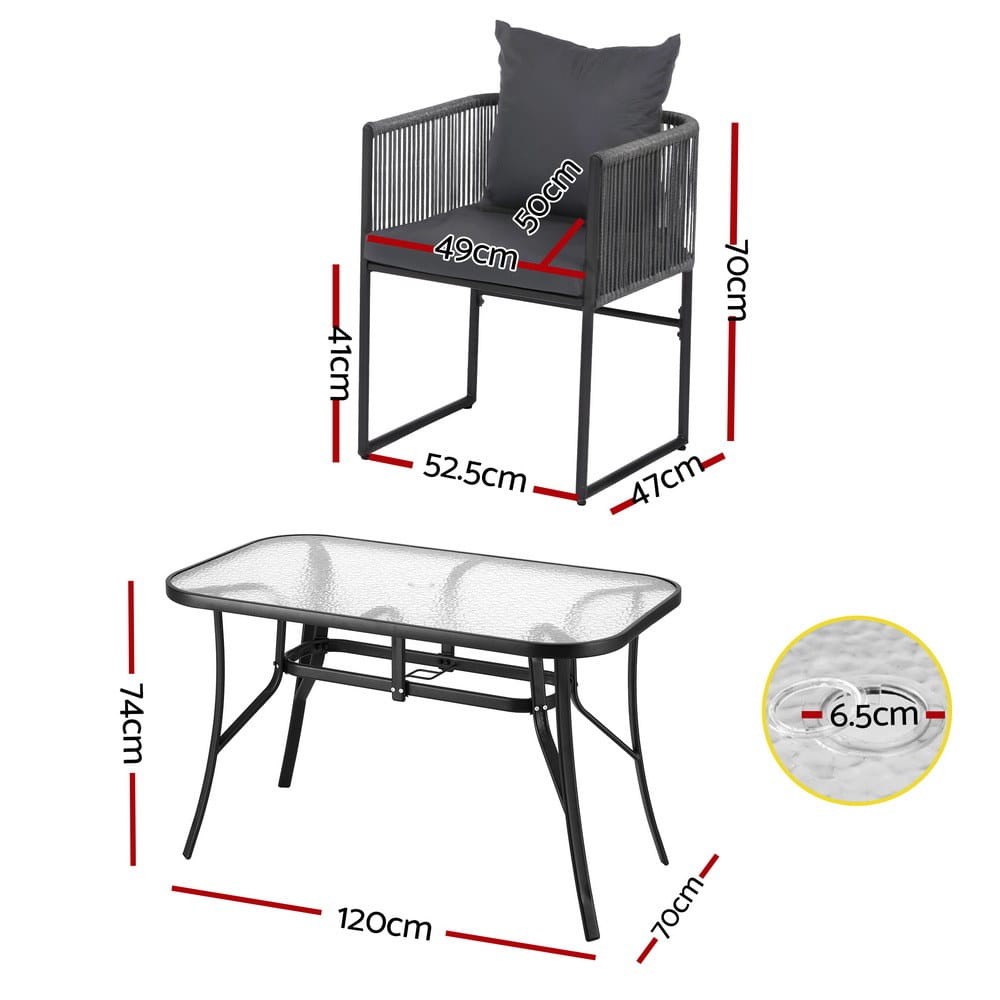 Outdoor Dining Set Table 47x70cm