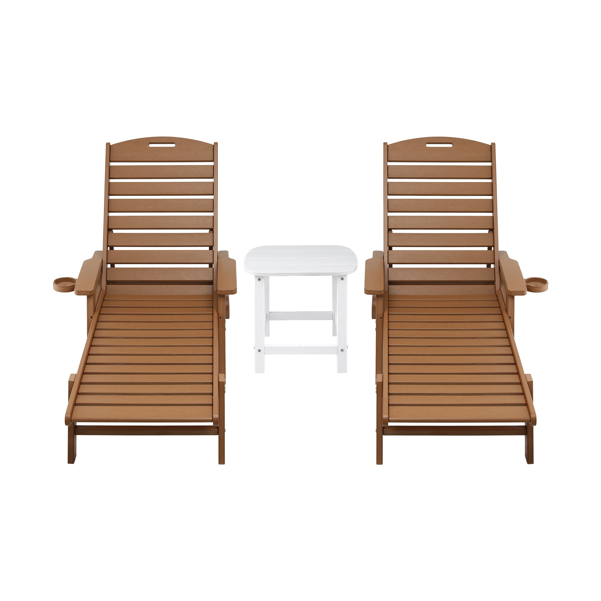 Sun Lounge Set 3 Piece HDPE Outdoor Recliner | Simpledeals