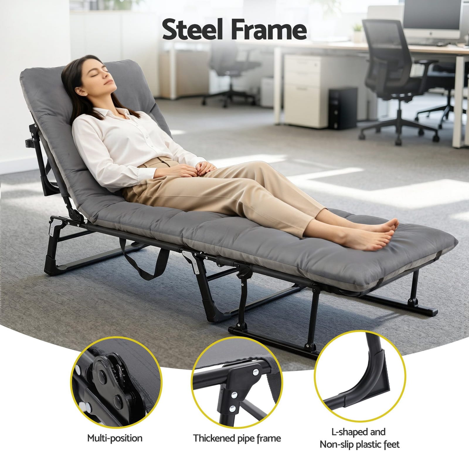 Folding Sun Lounger Recliner 60x85x89cm