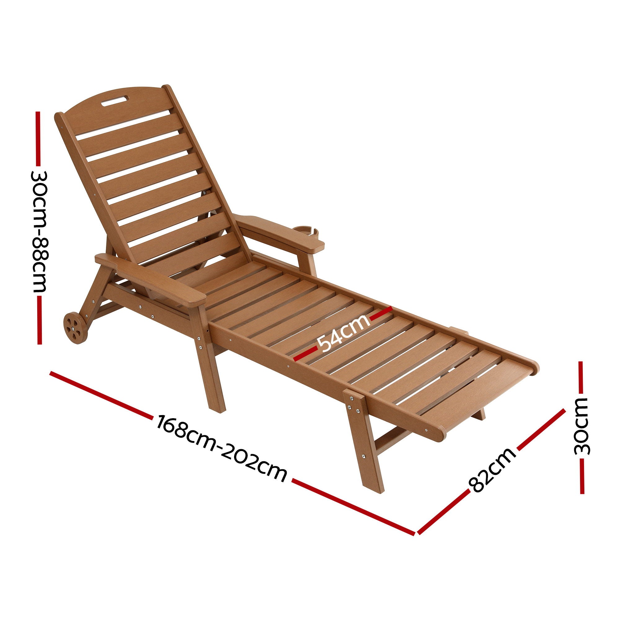 Gardeon Sun Lounge HDPE Outdoor Lounger Chair | Simpledeals