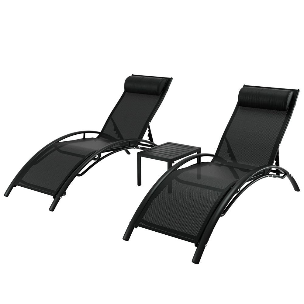 Steel finish - Steel Table and Chairs Patio Furniture Garden Lounger Outdoor Set