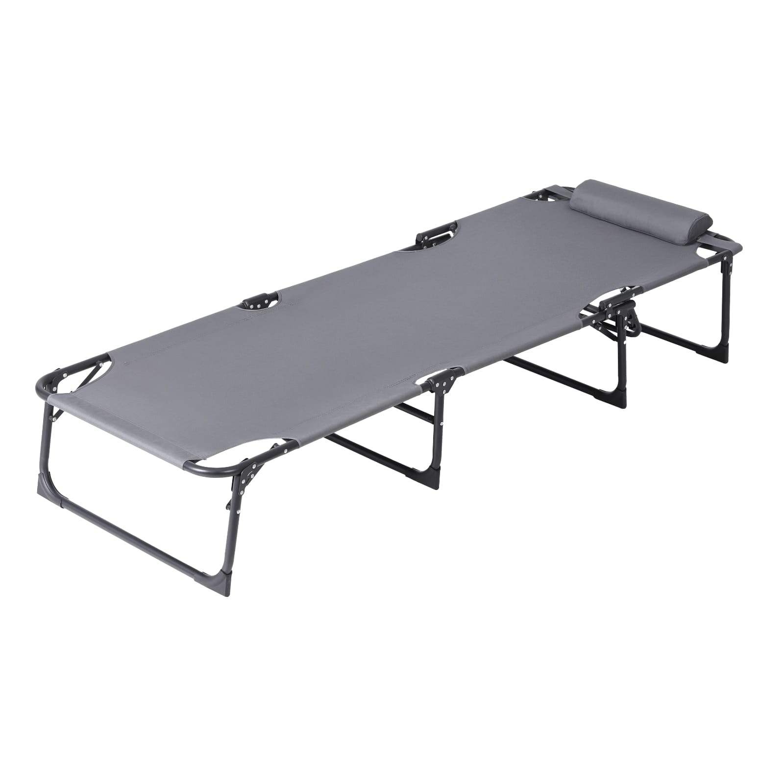 Folding Lounge Chair Grey 190x63x32cm