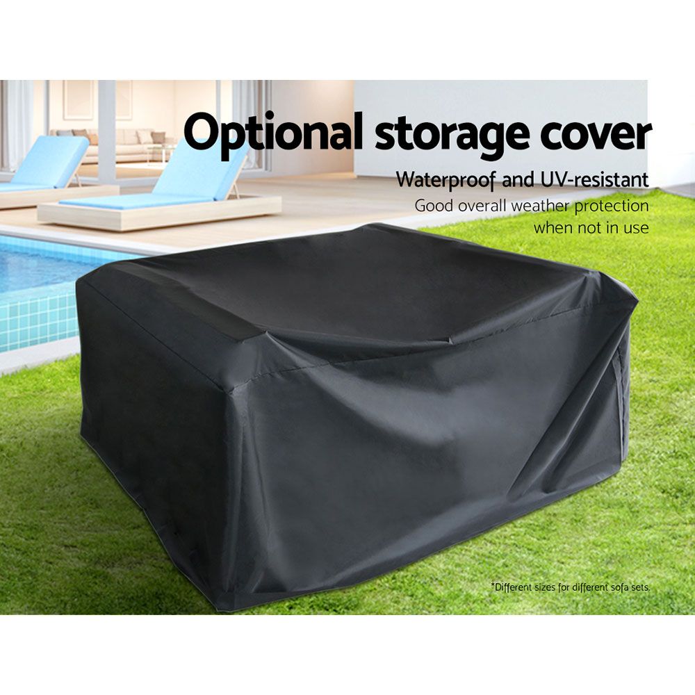 12Pc Sofa Set With Storage Cover Outdoor Furniture Wicker