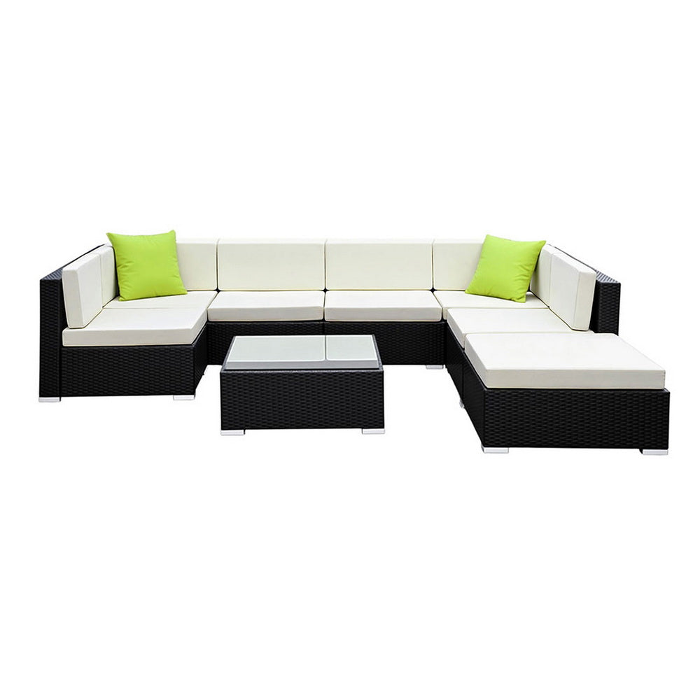 8-Piece Outdoor Sofa Set Wicker Couch Lounge Setting Cover