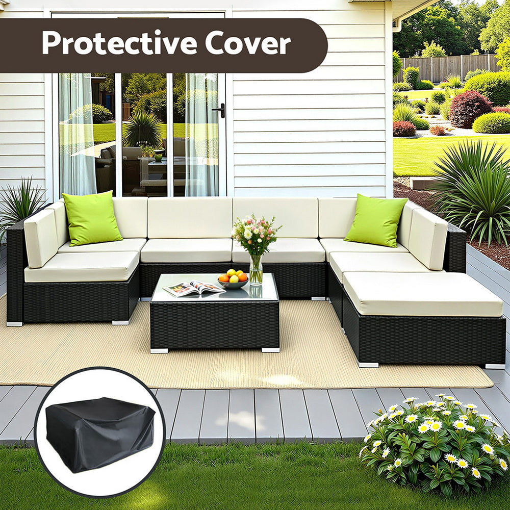 8-Piece Outdoor Sofa Set Wicker Couch Lounge Setting Cover
