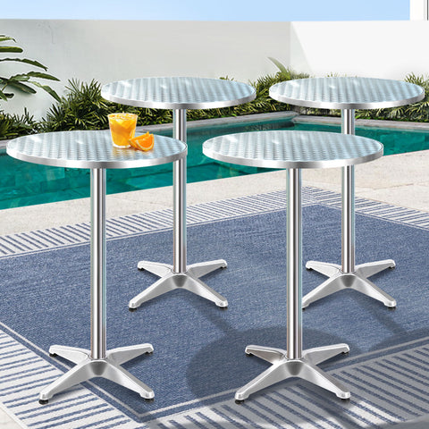 6pcs Adjustable Aluminium Outdoor round Bar Table