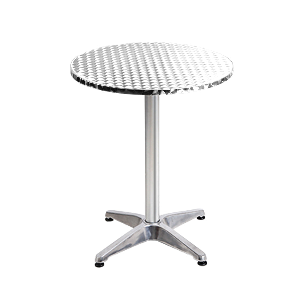Set of 6 Outdoor Aluminium Round Bar Tables 70/110cm Patio Furniture
