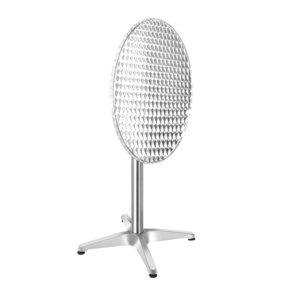 Set of 6 Outdoor Aluminium Round Bar Tables 70/110cm Patio Furniture