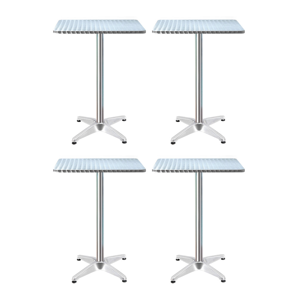 4pcs Adjustable Aluminium Outdoor Square Bar Table
