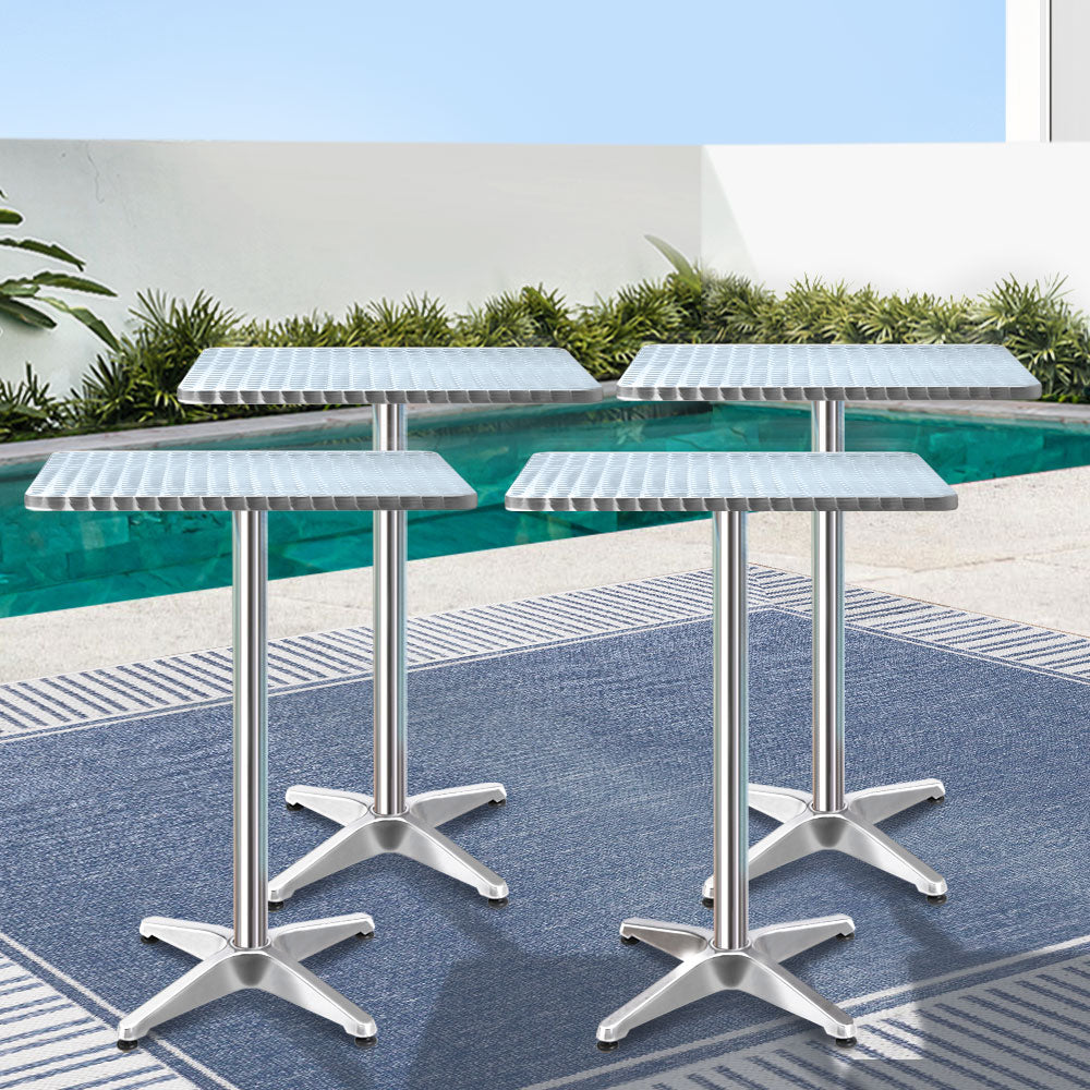 4pcs Adjustable Aluminium Outdoor Square Bar Table