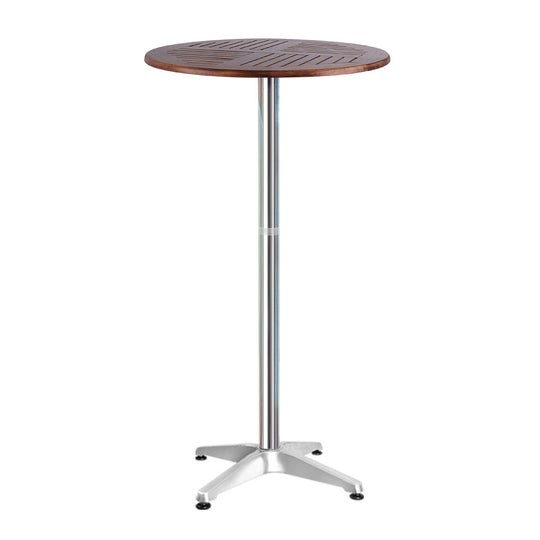 Outdoor Bar Table Furniture Wooden Cafe Table Aluminium Adjustable Round Gardeon - Outdoor Chairs
