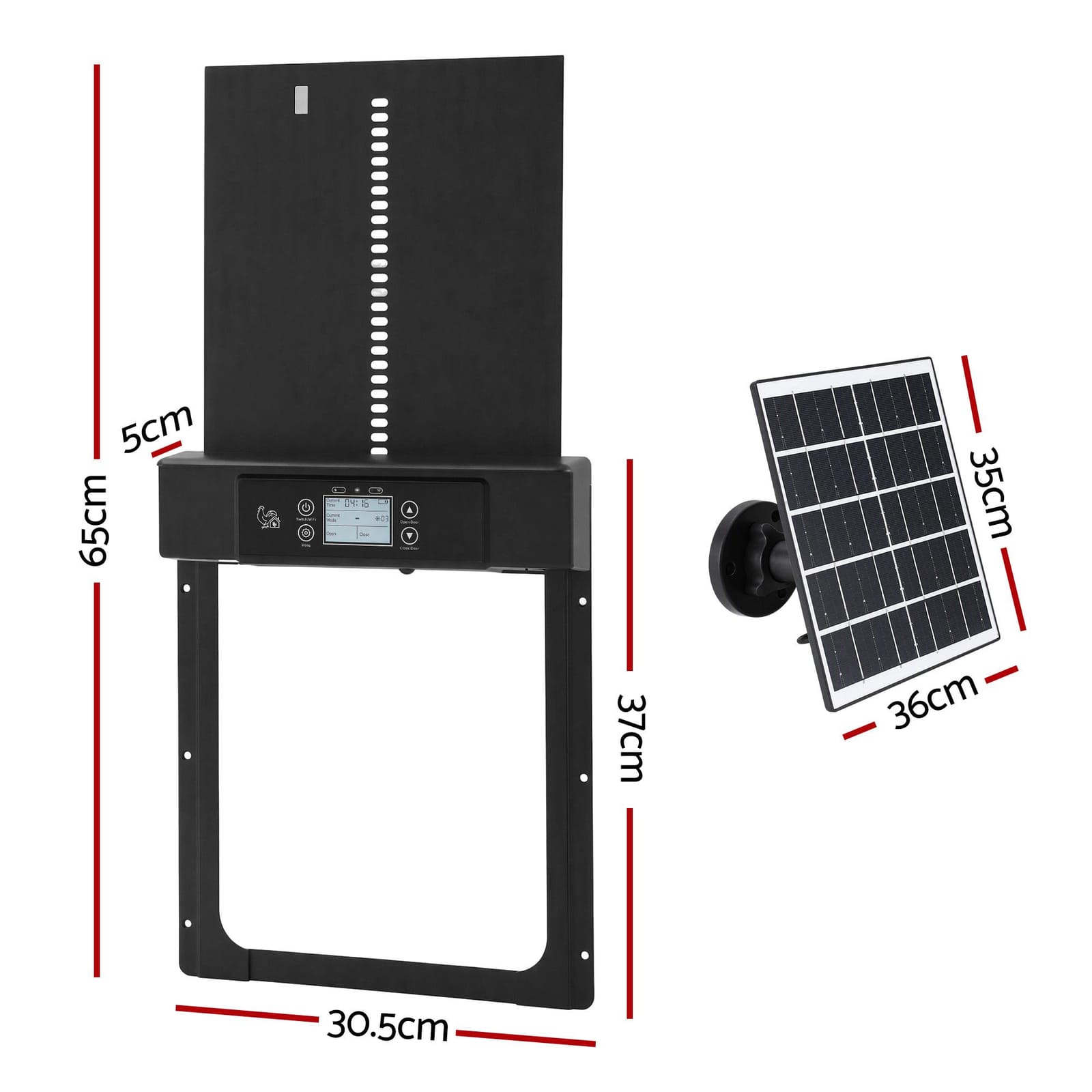 Automatic Chicken Coop Door Solar Powered 37x5x30.5cm