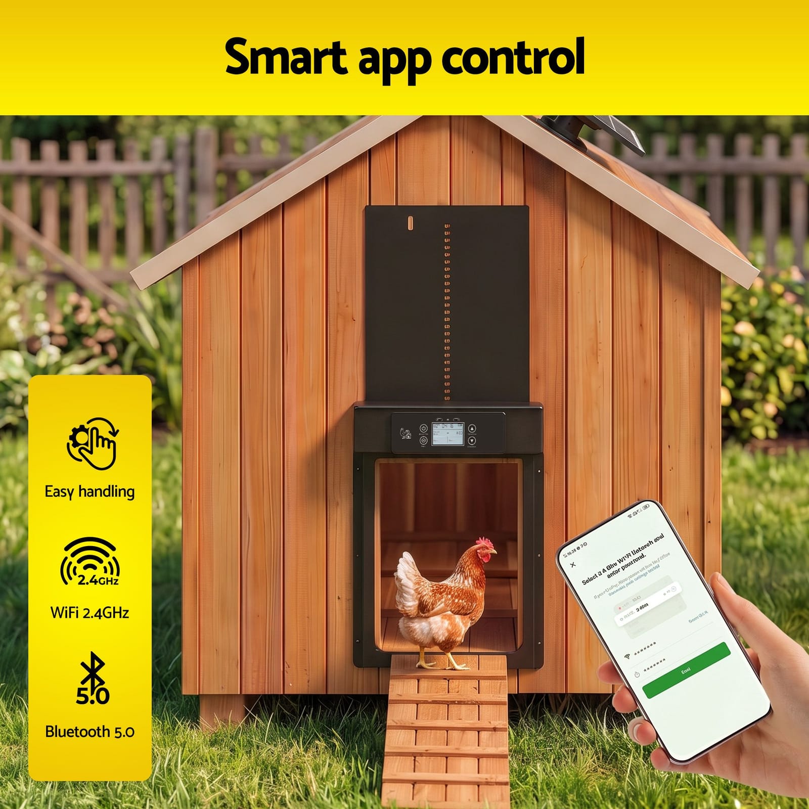 Automatic Chicken Coop Door Solar Powered 37x5x30.5cm