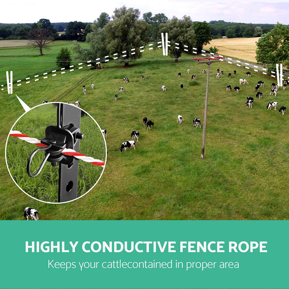 Electric Fence Poly Rope 2X 500M | Giantz Wire Tape Fencing