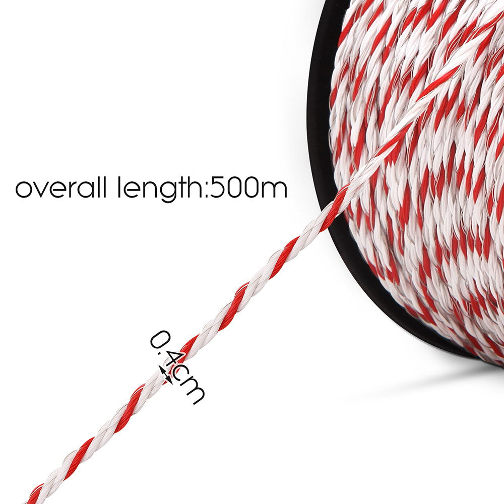 Electric Fence Poly Rope 2X 500M, Giantz Wire Tape Fencing
