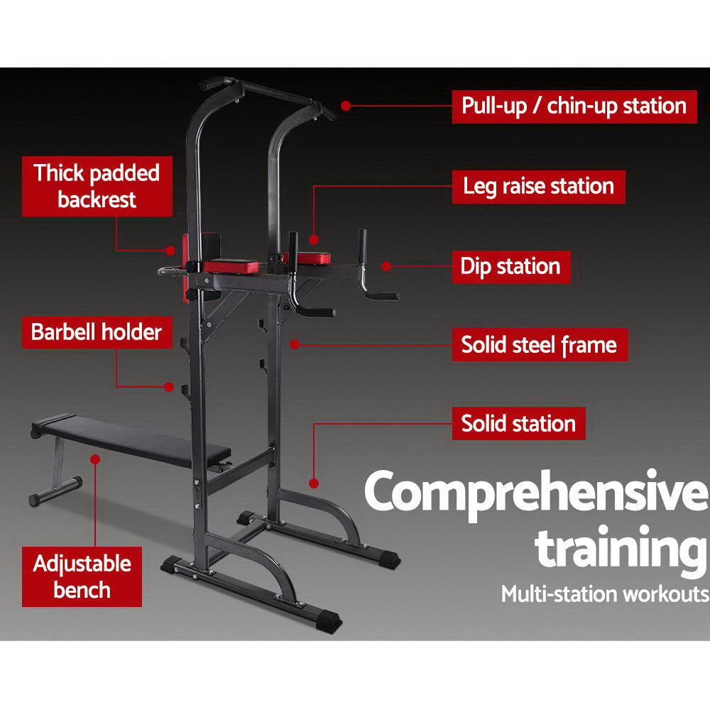 Weight Bench Chin Up Bar Bench Press Home Gym 380Kg Capacity