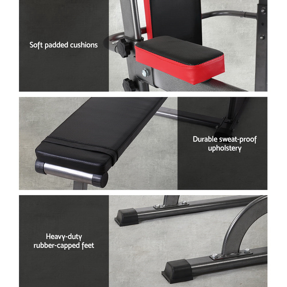 Weight Bench Chin Up Bar Bench Press Home Gym 380Kg Capacity