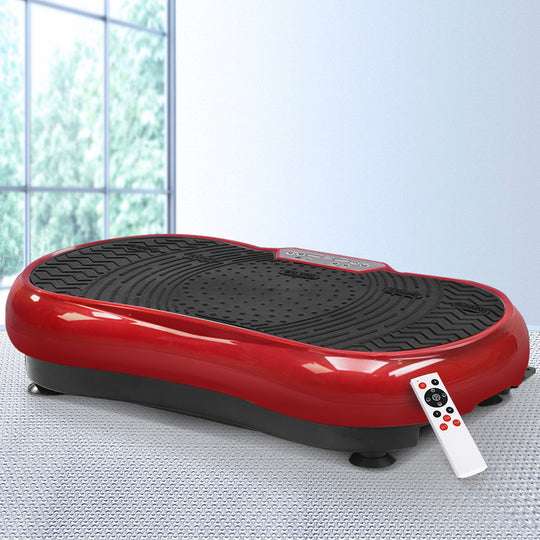 Vibration Machine Platform Resistance Rope Home Fitness Dark Red - Everfit Plate Maroon Fit