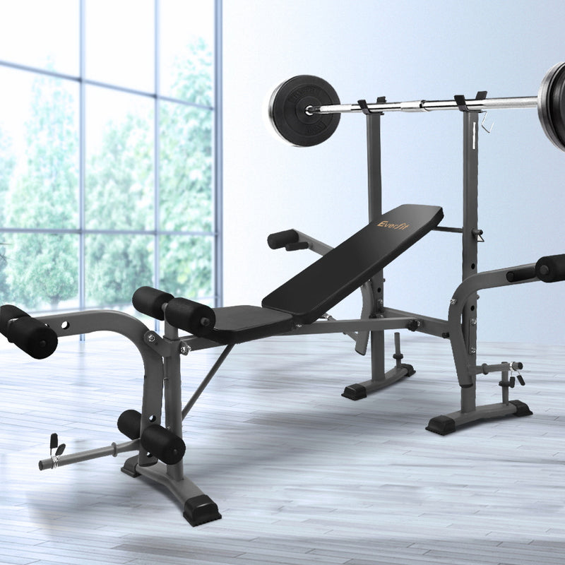 Weight Bench 8 in 1 Bench Press Adjustable Home Gym Station 200kg - Everfit Multi Fitness Equipment