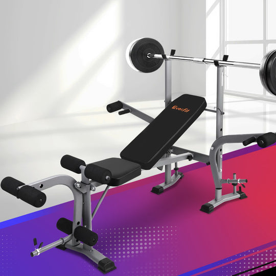 Weight Bench 8 in 1 Bench Press Adjustable Home Gym Station 200kg, Everfit Multi Fitness Equipment
