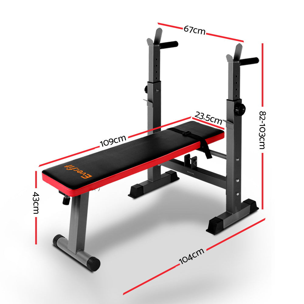 Weight Bench with Squat Rack & Bench Press Home Gym Equipment 200kg Capacity