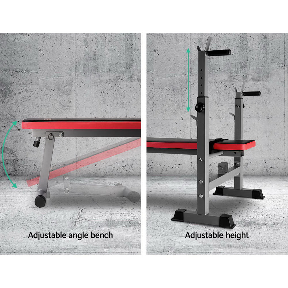 Weight Bench with Squat Rack & Bench Press Home Gym Equipment 200kg Capacity