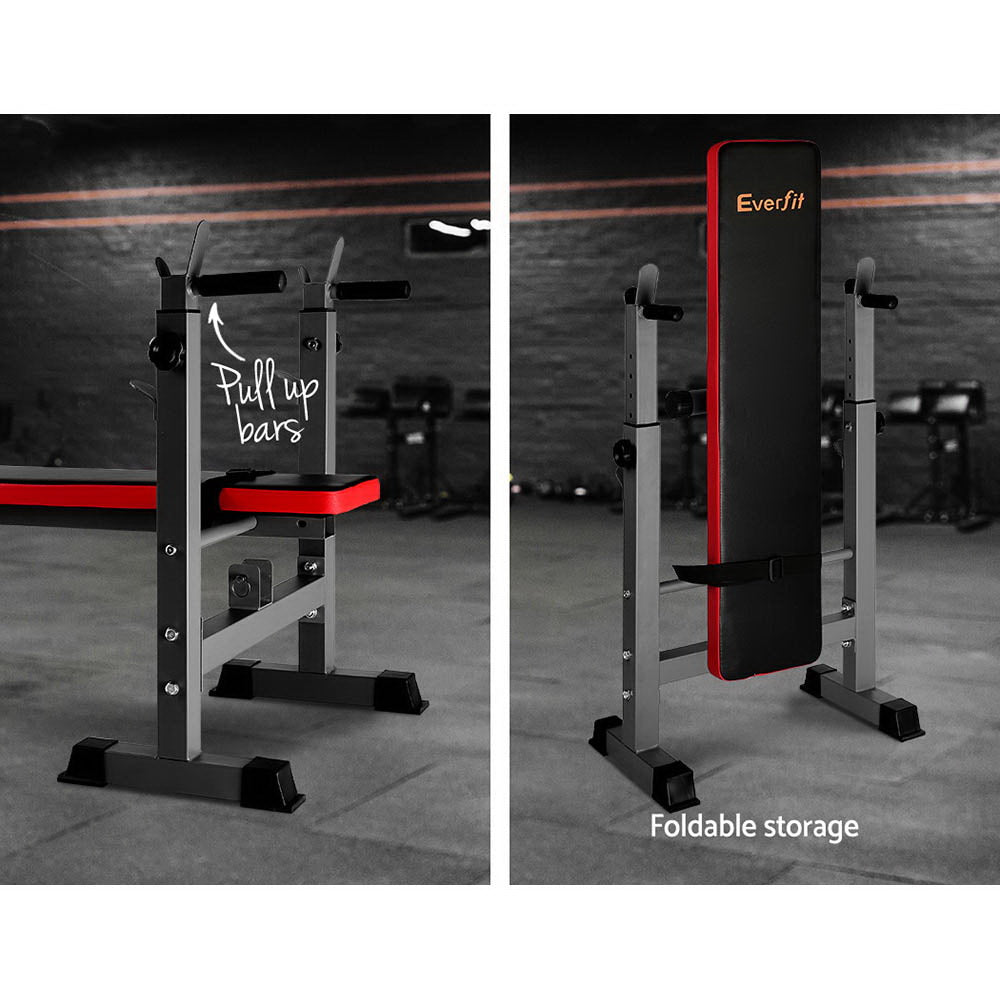 Weight Bench with Squat Rack & Bench Press Home Gym Equipment 200kg Capacity
