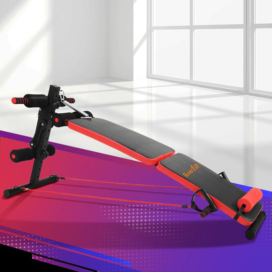 Weight Bench Sit Up Bench Press Foldable Home Gym Equipment - Everfit Adjustable Exercise Fitness