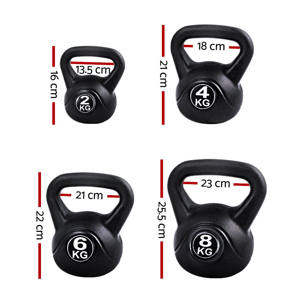 22Kg Kettlebell Set Weight Lifting Kettlebells Bench Dumbbells Gym Home
