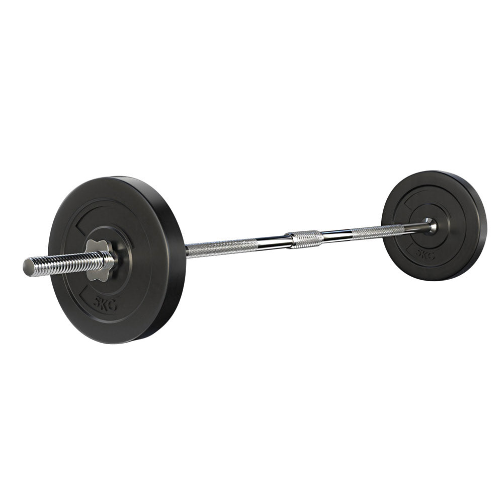 18Kg Barbell Set Weight Plates Bar Lifting Bench 168Cm