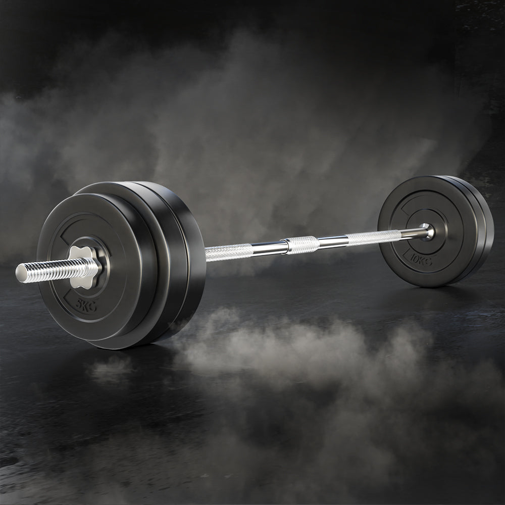 58Kg Barbell Set Weight Plates Bar Lifting Bench 168Cm