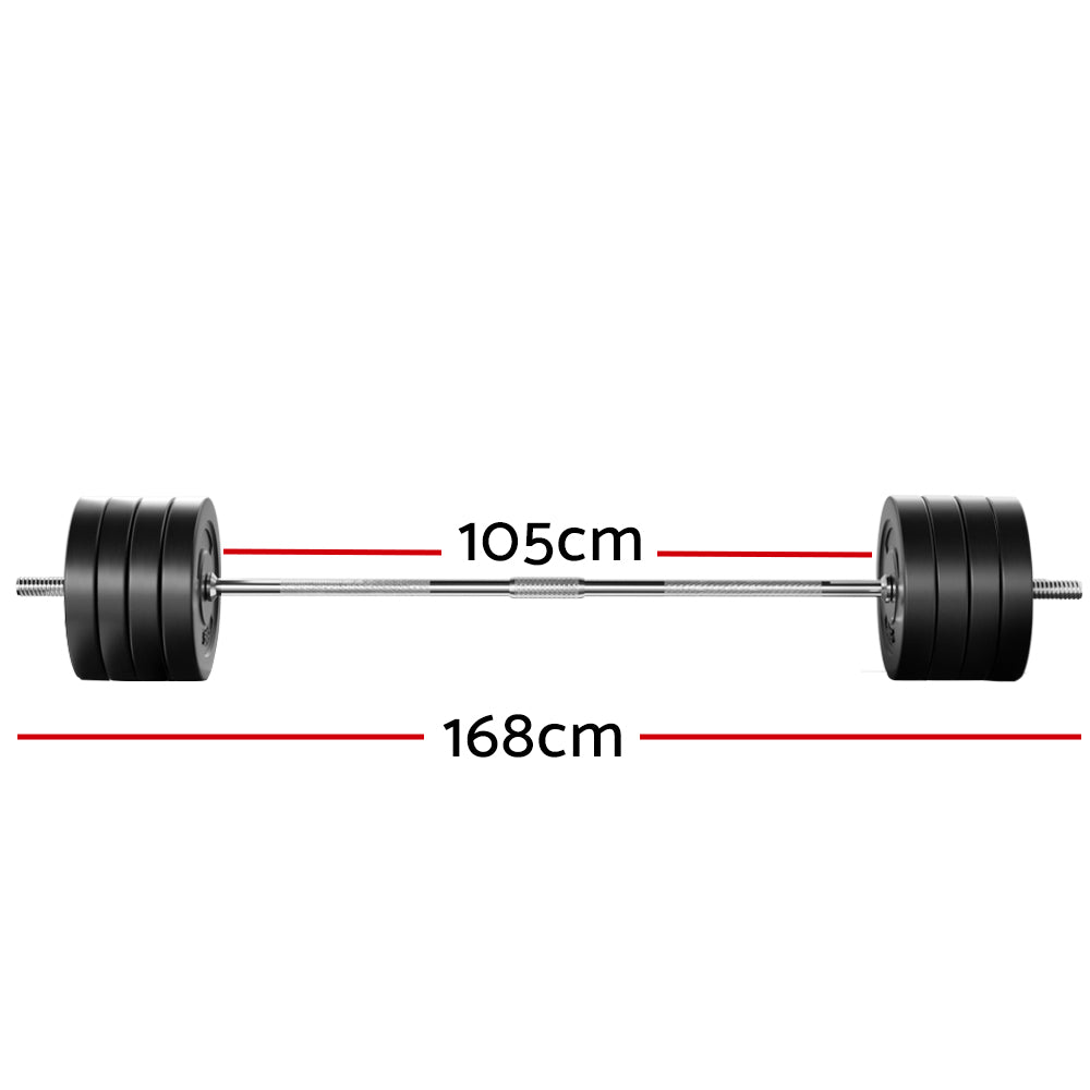 88Kg Barbell Set Weight Plates Bar Lifting Bench 168Cm