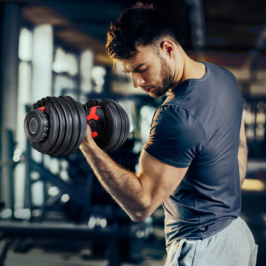 24Kg Dumbbells Adjustable Dumbbell Weight Plates Home Gym - Free Weights