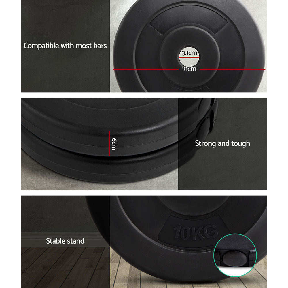 Weight Plates Standard 2X 10Kg Barbell Plate Weight Lifting