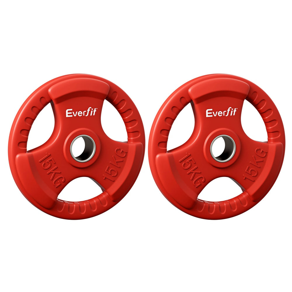 Durable Red 15kg Weight Plates for Home Gym