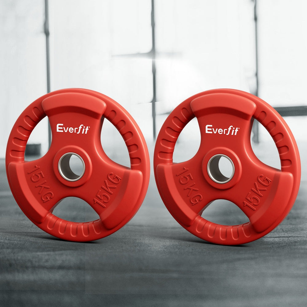 Durable Red 15kg Weight Plates for Home Gym