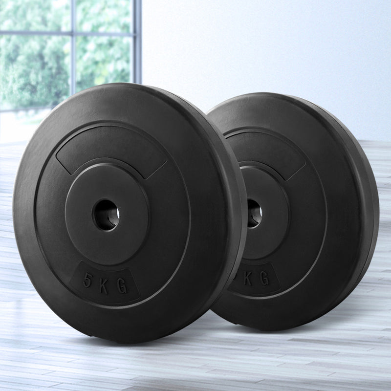 Weight Plates Standard 2X 5Kg Barbell Plate Weight Lifting - Free Weights