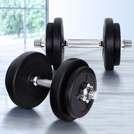 20Kg Dumbbell Set Weight Plates Dumbbells Lifting Bench - Training