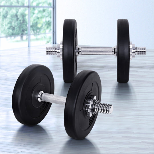 15Kg Dumbbell Set Weight Plates Dumbbells Lifting Bench - Training